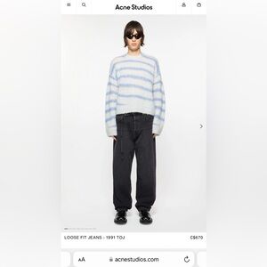 ACNE STUDIOS Black 1991 Toj Jeans UNISEX Size 27/32